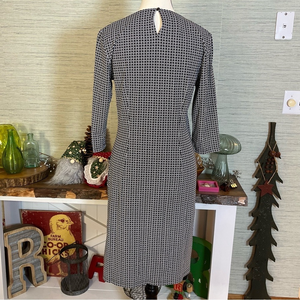 J. McLaughlin Black White Catalina Cloth Catalyst Dress Women’s Medium Pockets - Picture 5 of 9